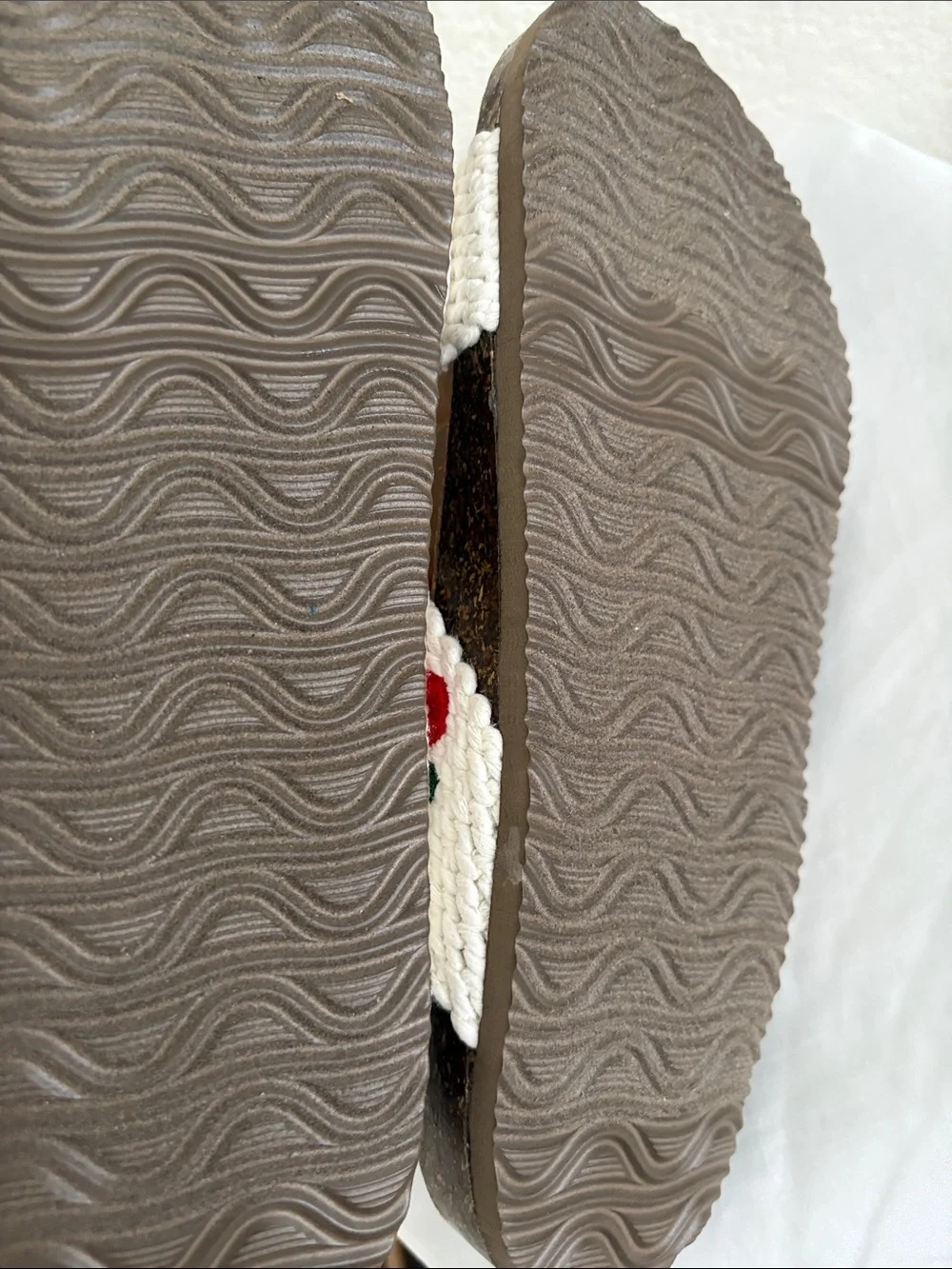 UNIONBAY Cream Woven Slide Sandals with Red Cherry Embroidery - Picture 4 of 4